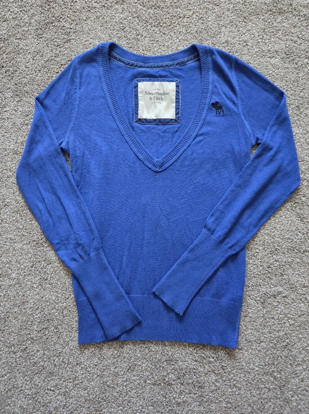 Abercrombie & Fitch Blue V-Neck Sweater
